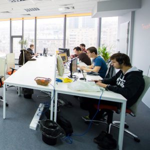 employees working at a desk
