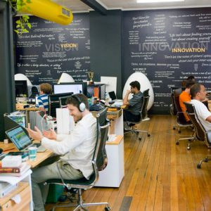 people working in an office workspace